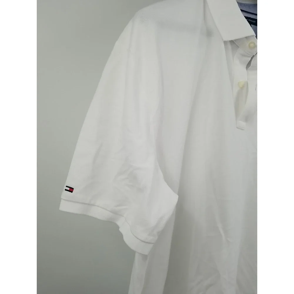 Tommy‎ Hilfiger Classic Fit Polo Shirt Short Sleeve XL White Embroidered 'Babe'